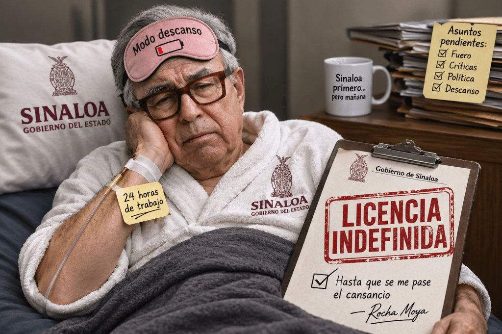 Después de un desgastante periodo de 24 horas, Rocha Moya vuelve a pedir licencia indefinida